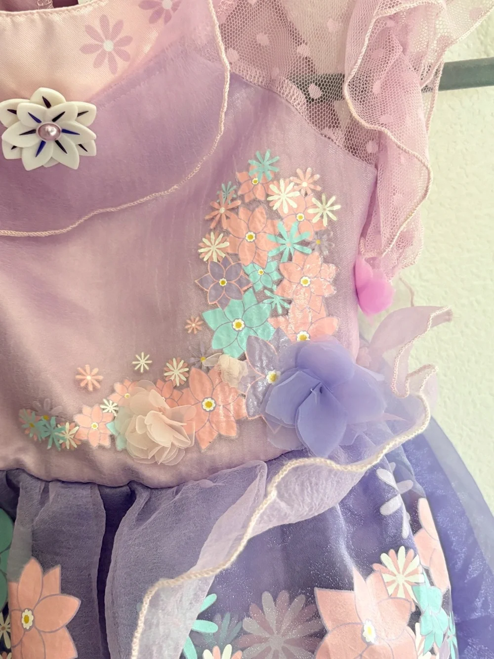 Disney Encanto Isabella Lavender and Pink Floral Princess Costume Dress